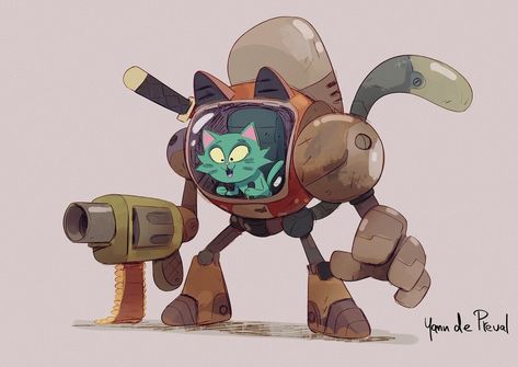 f Zao Dao, Games Illustration, Robot Cartoon, Character Design Challenge, Simple Character, Arte Robot, Cartoon Sketches, Cat Character, Robot Design