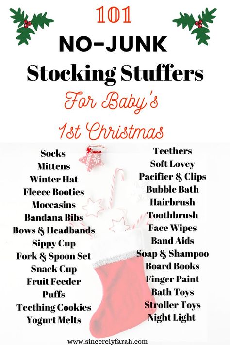 No Junk Stocking Stuffers, Practical Christmas Gift, Stocking Stuffers For Baby, Baby's First Christmas Gifts, Baby's 1st Christmas, Christmas Prep, Stocking Stuffer Ideas, Baby Christmas Gifts, Mom Christmas