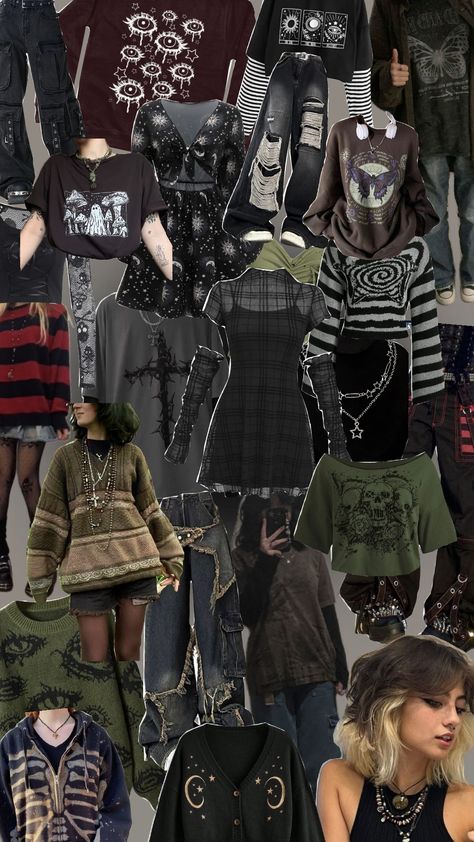 why can't I just dress like this mann🤧 #grunge Alt Grunge Aesthetic Outfits, Outfits Whimsigoth, Grunge Winter Outfits, Goblincore Outfits, Grunge Winter, Grunge Outfits Winter, Thrift Ideas, Clothing Aesthetic, Winter Outfits Cold