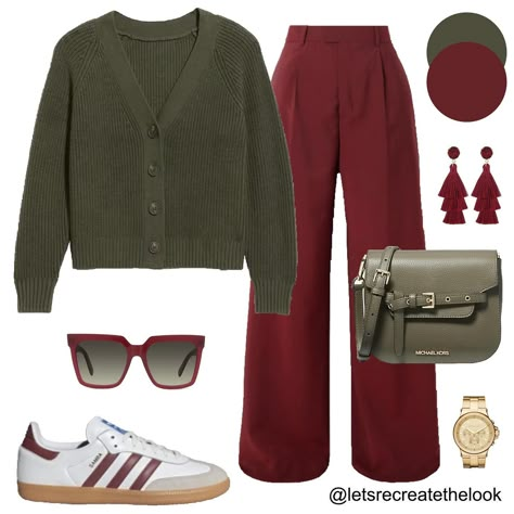 Burgundy x Green - 4 Outfit Ideas 🍷🌲 Burgundy is one of the IT colors for fall! It’s one of my favorite colors for fall as well. Today I will be sharing some of my favorite colors to pair burgundy. First up is shades of green. Here are four different shades of green to try pairing with burgundy. Save this post for style inspo and look in your closet to see if you have any of these colors and try pairing them together to maximize your wardrobe! Which shade of green is your favorite to pair w... Burgundy Dress Outfit, Color Outfits, Burgundy Outfit, Different Shades Of Green, Dressy Fashion, Picture Outfits, Green Outfit, Casual Chic Outfit, Autumn Outfit