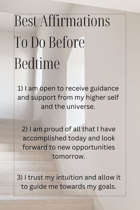 END YOUR DAY IN A POSITIVE WAY! 💖 Use these affirmations daily, before bedtime, to help improve positive thinking. This will help the sleeping brain calm down by getting rid of negative thoughts. This is a very effective way to communicate your desires to the universe. ✨ #manifesting #lawofattraction #affirmations #abundance #positivity Trust In The Universe, Positive Self Talk, Ways To Communicate, Self Talk, Calm Down, New Opportunities, Negative Thoughts, Wise Quotes, Affirmation Quotes