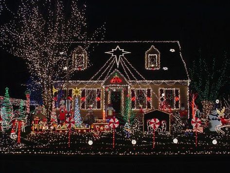 Ho Ho Homeswomansday Outdoor Christmas Lights Diy, Christmas Lights Outdoor Trees, Diy Christmas Village Displays, Christmas Light Installation, Hanging Christmas Lights, Best Christmas Lights, Christmas House Lights, Diy Christmas Village, Christmas Light Displays