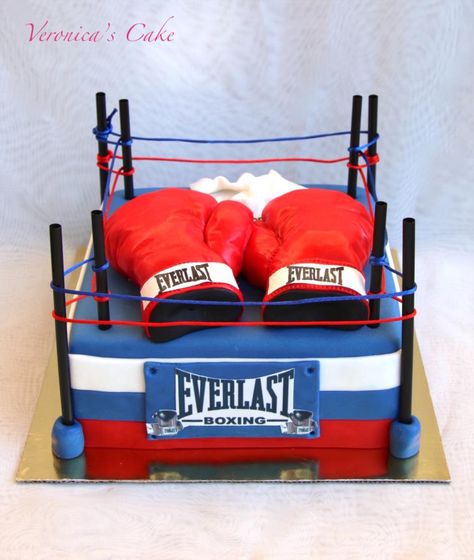 boxing cake - Cake by Veronica22 Rocky Balboa Cake, Boxing Goodie Bags, Boxing Birthday Party, Boxing Birthday Party Ideas, Boxing Party, Boxing Birthday, Boxing Cake, Boxing Ring Birthday Party, Boxing Cake Ideas