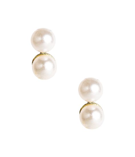 Belle - Double Pearl earrings PRE- ORDER Stacked Pearl Earrings, Double Pearl Earrings, Statement Earrings Gold, Happy Black Friday, Fashion Board, Gold Brass, Pearl Stud Earrings, Metal Earrings, Pearl Studs