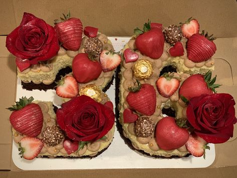 Red Roses, vanilla & chocolate cake with mocha frosting #ferrerorocher #numbercake #redroses Vanilla Chocolate Cake, Mocha Frosting, Number Cake, Number Cakes, Birthday Idea, Vanilla Chocolate, Chocolate Cake, Mocha, Frosting