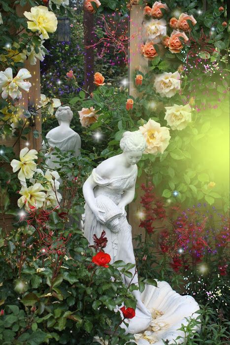 G a r d e n Magical Door, Charming Garden, Magical Garden, Romantic Garden, Enchanted Garden, Willow Tree, Covent Garden, Garden Statues, Rose Garden