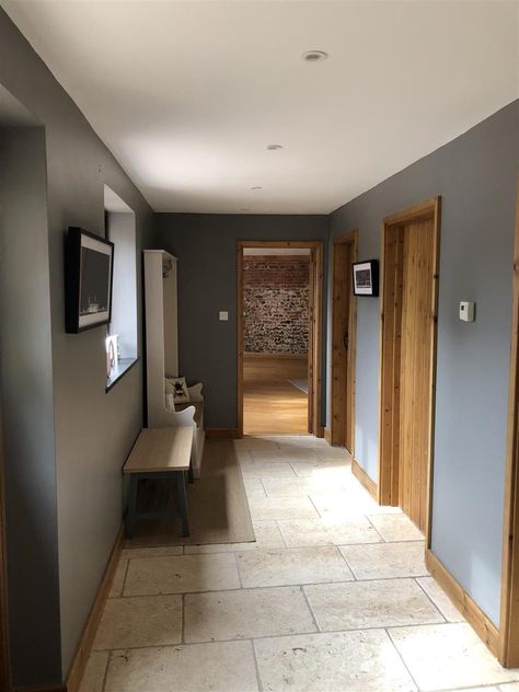 Moles breath, farrow and ball Moles Breath Farrow And Ball, Farrow And Ball Moles Breath, Farrow And Ball Hallway, Moles Breath, Barn Conversion Interiors, Ball Inspiration, Dark Living Rooms, Decorating Advice, Upcycling Ideas