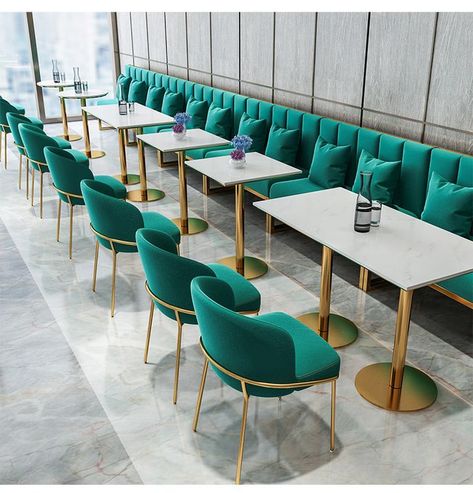 Cheap Factory Price luxury dining room furniture set Restaurant Bench, Cafe Bench, Simple Cafe, Simple Benches, Booth Seating, Luxury Restaurant, Modern Restaurant, Metal Dining Table, Restaurant Furniture