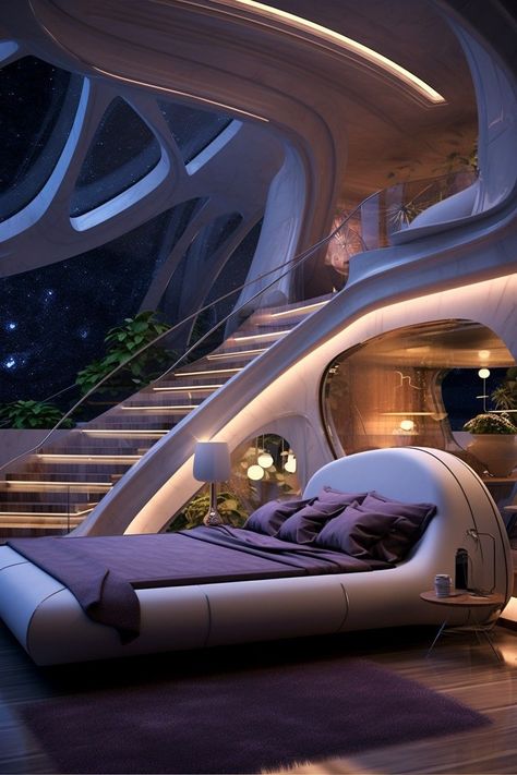 Mafia Makeup, Spaceship Bedroom, Futuristic House Interior, Futuristic Bedroom Ideas, Futuristic Rooms, Futuristic Room, Farmhouse Modern Decor, Futuristic Bedroom, Tattoo Modern