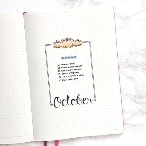 October Goals, Journal October, Bullet Journal October, Bullet Journal Pages, Bullet Journal Month, Bullet Journal Page, Goals Bullet Journal, Bullet Journal 2019, Bullet Journal Notes