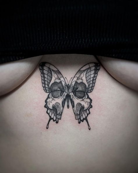 Butterfly Tattoo Alternative, Apocalypse Tattoo, Collarbone Tattoo, Skull Moth, Skull Butterfly, Moth Tattoo, Flash Tattoos, E Tattoo, Like A Rock