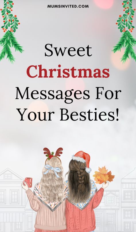 Celebrate the holiday season with your besties using Christmas quotes that are as funny and sweet as your friendship. Perfect for a short note or merry message, these 2024 quotes capture the joy of making memories with your closest and best friends. Bring laughter, warmth, & a little sass to your family and besties this Christmas. Whether it’s for a group hangout or a thoughtful note, these are made for the best of the besties. merry christmas quotes friendship best friends Merry Christmas Notes To Friends, Christmas Wishes For Friends Quotes, Merry Christmas Quotes Friendship, Christmas Friendship Quotes, Wishes For Friends Quotes, Christmas Wishes Quotes Friends, Merry Christmas Wishes Friends, Christmas Poems For Friends, Merry Christmas Quotes Friends