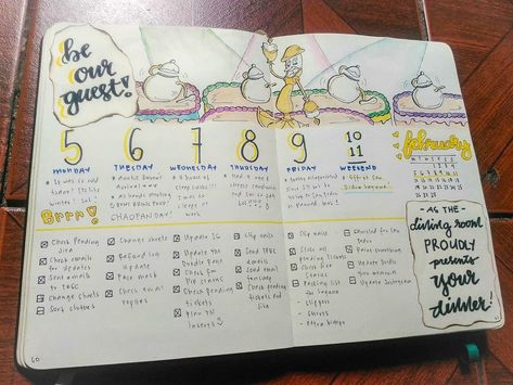 Beauty And The Beast Bujo, Disney Planner, Beauty And The Beast Theme, Goals Bullet Journal, Bujo Layout, Bullet Journal 2019, Bullet Journal Paper, Planning Inspiration, Bullet Journal Design Ideas