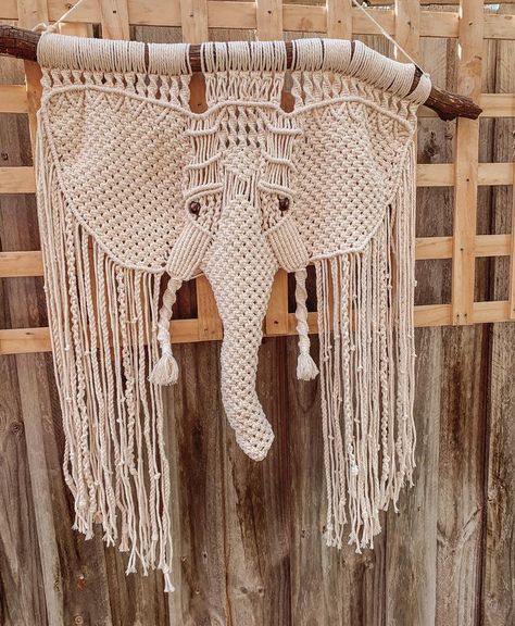 Macrame Pattern I OKSANA I Macrame Elephant PDF Pattern | Etsy Macrame Elephant, Macrame Wall Hanging Pattern, Art Yarn Weaving, Macrame Headband, Art Macramé, Free Macrame Patterns, Macrame Plant Hanger Tutorial, Weaving Loom Diy, Macrame Owl