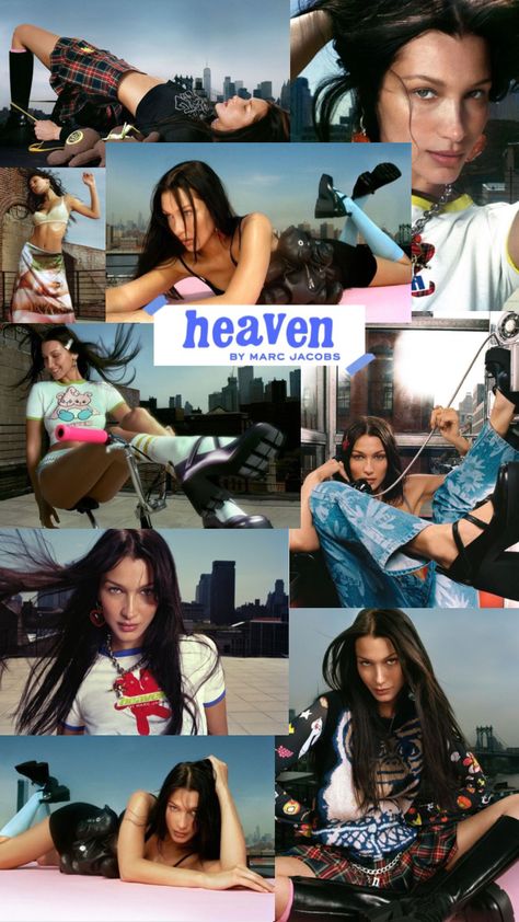 Haven By Marc Jacobs, Heaven Marc Jacobs Poster, Heavn Marc Jacob, Heaven Marc Jacobs Aesthetic, Bella Hadid Wallpaper, Marc Jacobs Campaign, Editorial Collage, Bella Hadid Pictures, Heaven Marc Jacobs