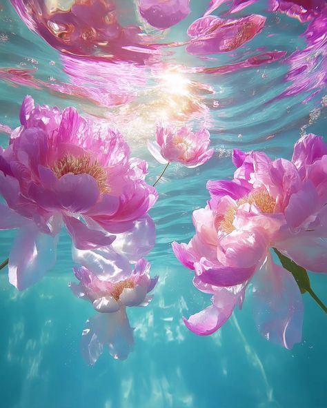 🌸P e o n y 🌸 . . #peony #underwater #flowers #sea #summer #ocean #dreamy Ocean With Flowers, Flowers Underwater, Underwater Flowers, Ocean Flowers, Period Art, Island Wallpaper, Summer Ocean, Sea Summer, Pretty Colors