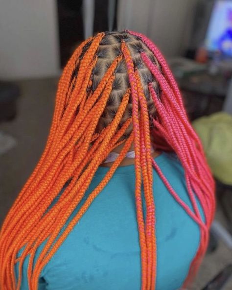 Black Girls Hairstyles Weave Braids, Hairstyles Weave Braids, Braids In The Front Natural Hair, Summer Hair Styles, Weave Braids, Black Girls Hairstyles Weave, Peekaboo Hair Colors, Colored Box Braids, Rainbow Braids