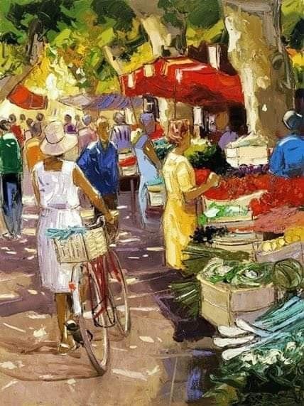 Bicycle Landscape, Watercolor Scenes, Painting Paris, Galleria D'arte, City Painting, Bicycle Art, Outdoor Market, 수채화 그림, Bike Art