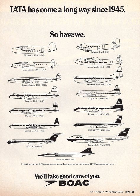 BOAC  to the dawn of British Airways Vintage Airline Ads, British Airline, Vintage Airline Posters, Boeing 707, Aviation Posters, Airplane Photography, Cargo Airlines, Passenger Aircraft, Vintage Aviation