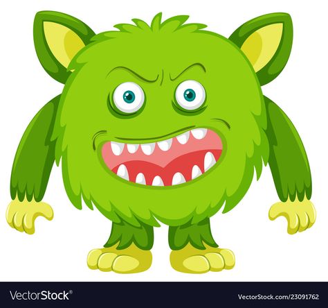 Hungry Monster, Monster Clipart, Monster Cartoon, Emergency Preparedness Kit, Green Cute, Character Vector, Group Ideas, Monster Characters, Green Monster