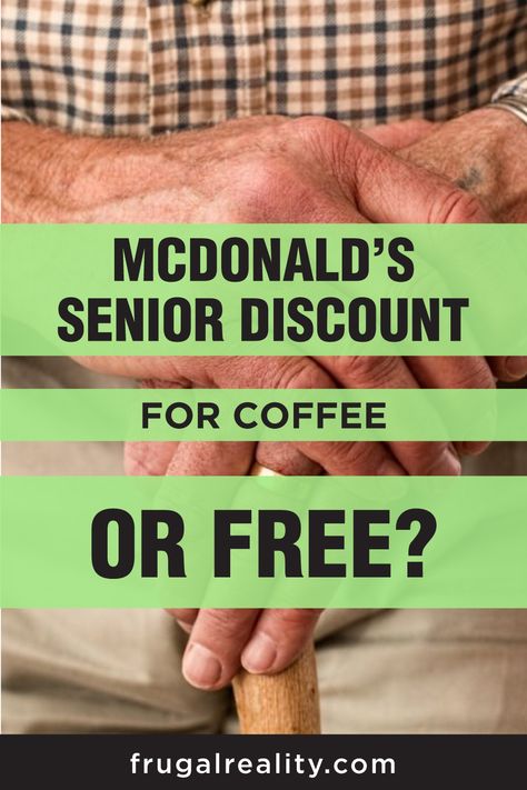 Did you know that McDonalds offers a senior citizen discount on orders and that also applies to coffee! In most locations the regular price for a coffee at McDonalds is around $1 to $1.50 and after the senior citizen discount it will be under $1.00! Learn more about how to save money at McDonalds. Senior Discounts 55, Online Dating For Seniors, Saving For Retirement At Age 50, Senior Citizen Discounts, Coffee Prices, Couponing For Beginners, Personal Finance Advice, Senior Discounts, Money Saving Techniques