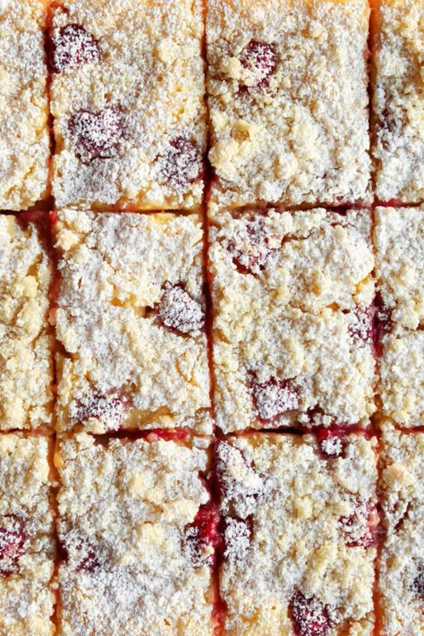 Joy the Baker makes gluten-free lemon bars with fresh raspberries and almond flour. Lemon Raspberry Bars, Creamy Lemon Bars, Gluten Free Almond Cookies, Classic Lemon Bars, Gluten Free Lemon Bars, Raspberry Bars, Almond Cookie, Joy The Baker, Lemon Bar