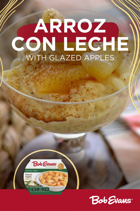 This sweet Latin style treat, using our Glazed Apples, is one you just have to make for your family and friends! #arrozconleche #dessert #easydessert #dessertideas #dessertrecipes #easymealideas #easyrecipe #bobevans #bobevansgrocery Glazed Apples Recipe, Rice Pudding Recipe Using Sweetened Condensed Milk, Easy Rice Pudding With Cooked Rice And Sweetened Condensed Milk, Easy Quick Peach Cobbler, Arroz Con Dulce Puertorriqueño, Rice Pudding With Cooked Rice Custard, Bob Evans, Bobbing For Apples, Apple Glaze