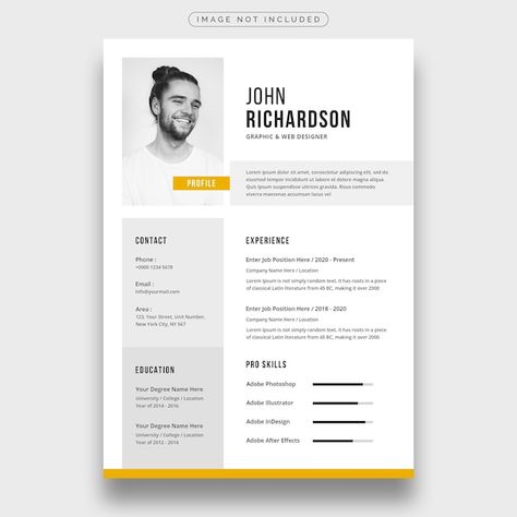 Premium Vector | Minimalist cv template with photo Cv Profile, Curriculum Template, Online Cv, Cv Design Template, Resume References, Curriculum Vitae Template, Curriculum Vitae Resume, Modern Cv Template, Modern Cv