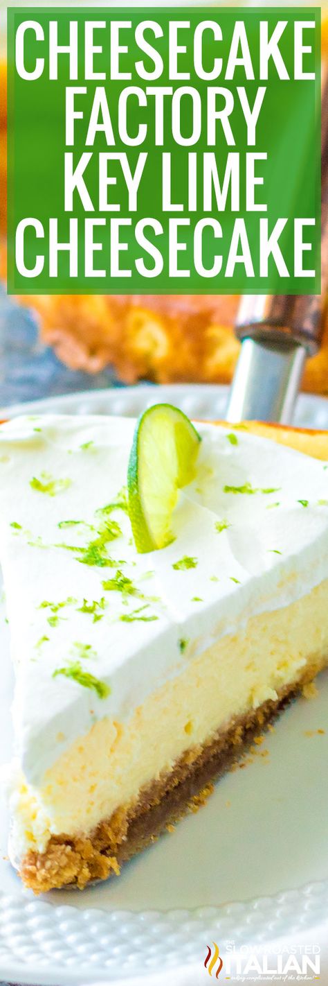 Cheesecake Factory Key Lime Cheesecake is a zesty treat that screams summer dessert. This easy baked cheesecake recipe is amazing! Cheesecake Factory Key Lime Cheesecake, Key Lime Cheesecake Recipe, Slow Roasted Italian, Cheesecake Factory Recipes, Key Lime Cheesecake, The Slow Roasted Italian, Lime Cheesecake, Baked Cheesecake Recipe, Easy Cheesecake Recipes