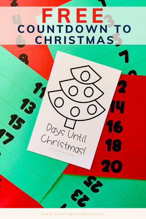 Easy Christmas Countdown Craft, Paper Chain Countdown To Christmas, Advent Paper Chain Printable, Countdown To Christmas Preschool, Christmas Countdown Paper Chain, Preschool Christmas Countdown, Christmas Count Down For Kids, Paper Chain Christmas Countdown, Christmas Chain Countdown