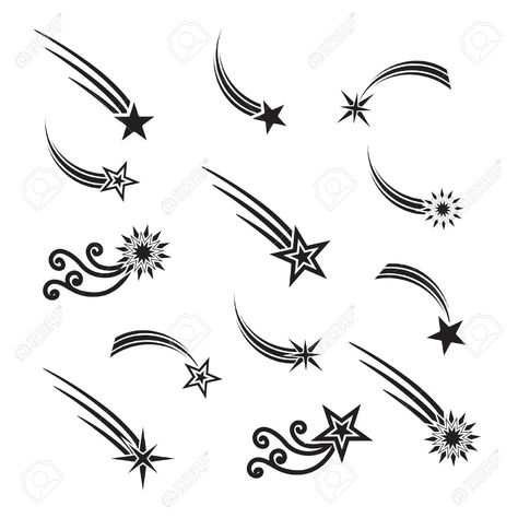 Shooting Star Drawing, Shooting Star Tattoo, Stars Icon, Stars Vector, Tattoo Filler, Star Tattoo Designs, Stars Wallpaper, Doodle Art Journals, Tattoo Artwork