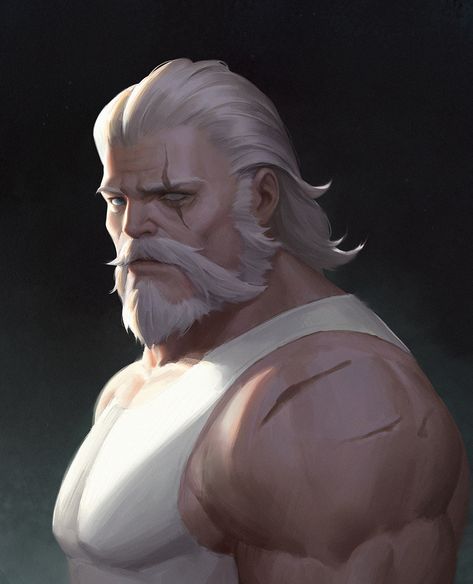 Overwatch Reinhardt, Men Face, Novel Characters, Male Character, Cyberpunk Character, Animated Drawings, Arte Fantasy, Character Design Male, Male Art