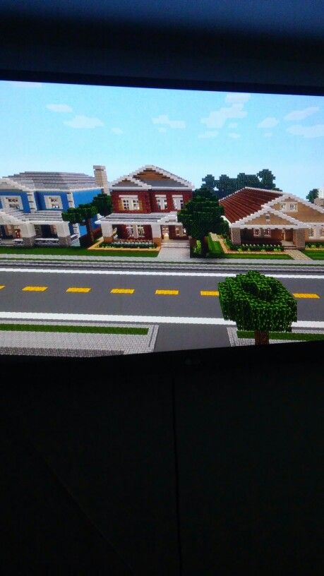 One of the two unfinished neighborhoods. Minecraft Suburban Neighborhood, Minecraft House Suburban, Minecraft Neighborhood House, Minecraft Neighborhood Ideas, Minecraft Neighborhood, Neighborhood Ideas, Gaming House, Server Ideas, Minecraft Modern City