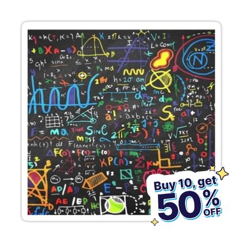 Decorate laptops, Hydro Flasks, cars and more with removable kiss-cut, vinyl decal stickers. Glossy, matte, and transparent options in various sizes. Super durable and water-resistant. Educational math art Physics Lab Wallpaper, Wallpaper Science, London Wallpaper, Math Art, 3d Photo, Green Home Decor, Science Lab, Self Design, Wallpaper Mural