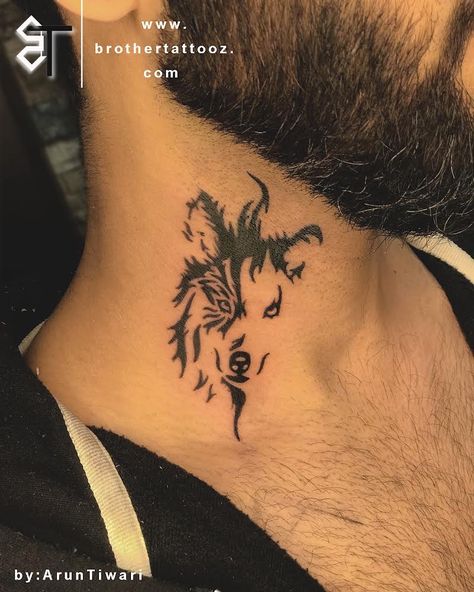 Wolf tattoo done at @BroTattooz #tattoo #tattooideas #tattooart #tattoosforwomen #tattooideasformen #tattoomodel #brothertattooz Side Neck Tattoo For Guys, Black Men Tattoos, Side Neck Tattoo, Brother Tattoos, Tattoo Neck, Back Of Neck Tattoo, Men Tattoos, Neck Tattoo For Guys, Latest Tattoos