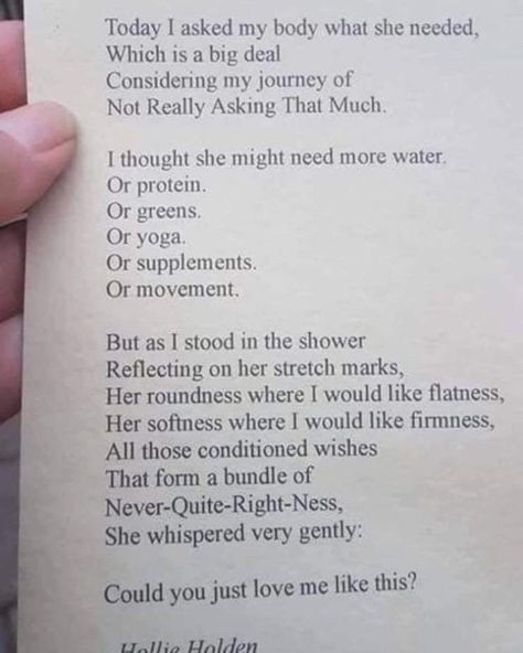 This is EXACTLY what I’ve dealing with in my body these days. Asking your pain what it needs and if you really listen it will tell you. If you don’t ask and listen you will get more of the same pain ��…or worse. It will get much much worse. What I know for sure is it’s not going away until we address it…just won’t. Then it becomes what you know...comfortable in the discomfort. Awful. #changeyourthinkingchangeyourlife #justdoit✔️ #luciaferraro #listentomybody Body Neutrality, Body Quotes, Body Positive Quotes, Body Acceptance, Recovery Quotes, Love My Body, Just Love Me, Hard Days, Body Healing