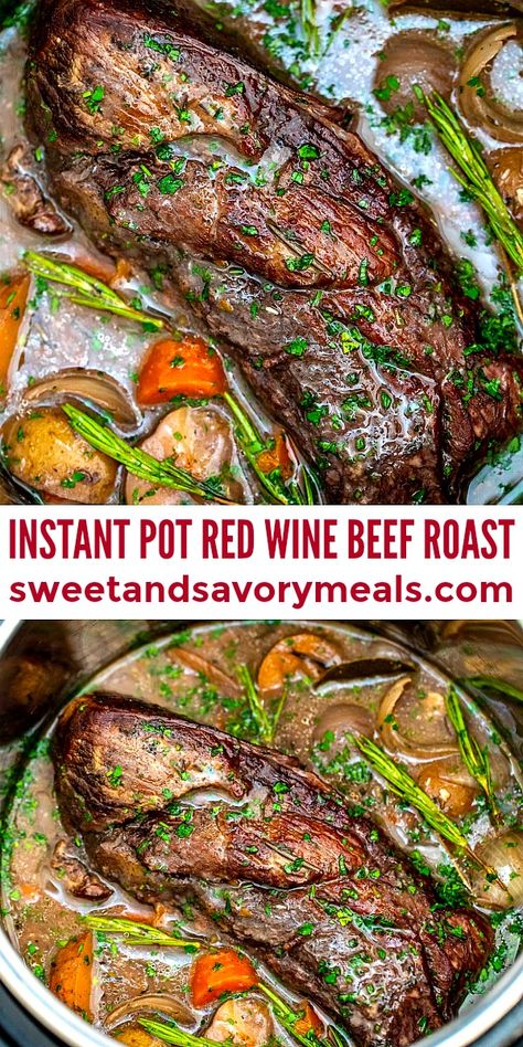 Red Wine Beef Roast, Red Wine Beef, Chuck Roast Recipes, Sirloin Tip Roast, Oven Roasted Turkey, Beef Roast, Roast Beef Recipes, Pot Roast Recipes, Instant Pot Dinner Recipes