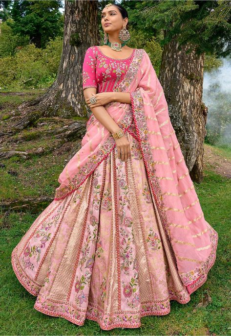 Raw silk lehenga wedding