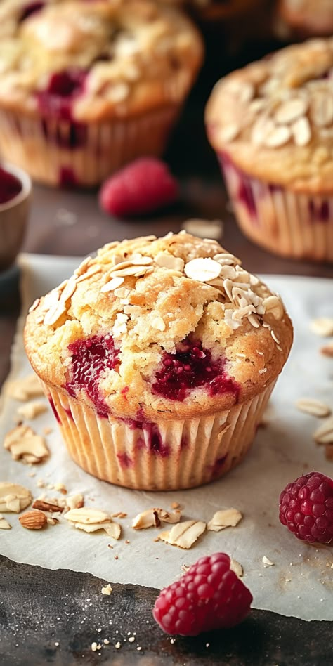 Almond Paste Muffins, Spring Muffins, Assorted Muffins, Basic Cupcake Recipe, Muffin Cups Recipes, Almond Muffins, Sweet Muffins, Raspberry Muffins, Spring Baking