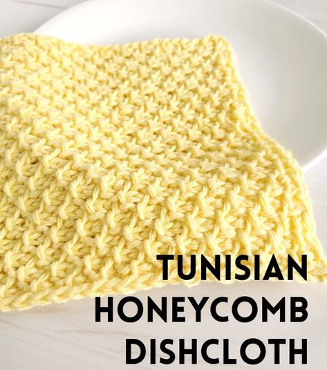 Tunisian Crochet Honeycomb Dishcloth Pattern - The Unraveled Mitten Tunisian Crochet Wash Cloth Patterns, Tunisian Crochet Dish Cloth Free Pattern, Tunisian Dishcloth Patterns, Tunisian Crochet Dishcloths Free Patterns, Tunisian Washcloth Free Pattern, Tunisian Crochet Potholder Patterns Free, Tunisian Crochet Honeycomb Stitch, Tunisian Dishcloth Patterns Free, Tunisian Crochet Washcloth Free Pattern