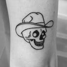 cowboy like me Cowboy Skeleton Tattoo Simple, Skull With Cowboy Hat Tattoo Simple, Skull Wearing Cowboy Hat Tattoo, American Traditional Skeleton Tattoo, Ghost Cowboy Tattoo, Small American Traditional Tattoo Flash, Cowboy Ghost Tattoo, Skull With Cowboy Hat Tattoo, Traditional Ghost Tattoo