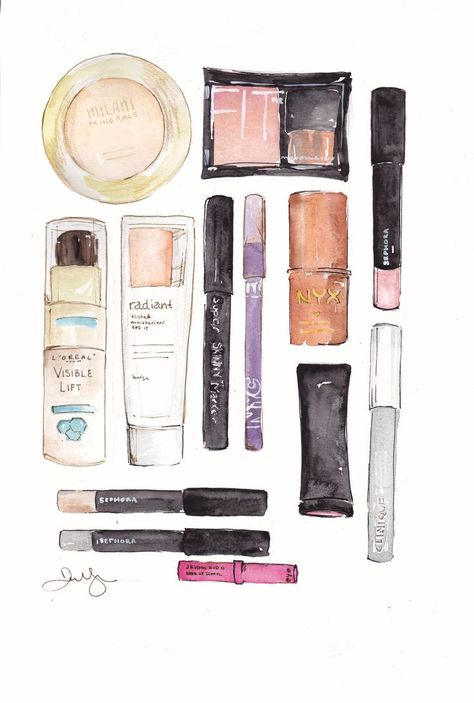 Wonder if I can print this out for my vanity gallery wall  Dallas Shaw » Illustrations Beauty Illustration Makeup, Makeup Watercolor, Makeup Sketch, Cosmetics Illustration, Makeup Print, Makeup Illustration, Art Shed, My Vanity, How To Look Expensive