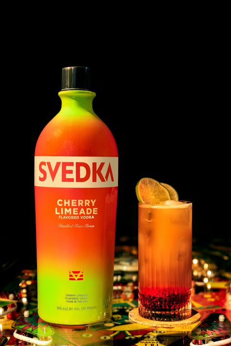 Svedka Drinks, Cherry Limeade Vodka, Simple Cocktail Recipes, Cherry Limeade Recipe, Limeade Drinks, Svedka Vodka, Simple Cocktail, Vodka Brands, Vodka Soda