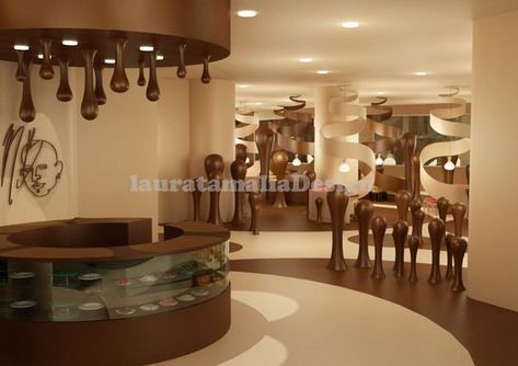 Chocolate Shops Interior Design, Chocolate Cafe Design, Chocolate Store Design Interiors, Chocolate Interior Design, Chocolate Store Design, Chocolate Interior, Chocolate Stores, Bar Interior Design, Modern Sink