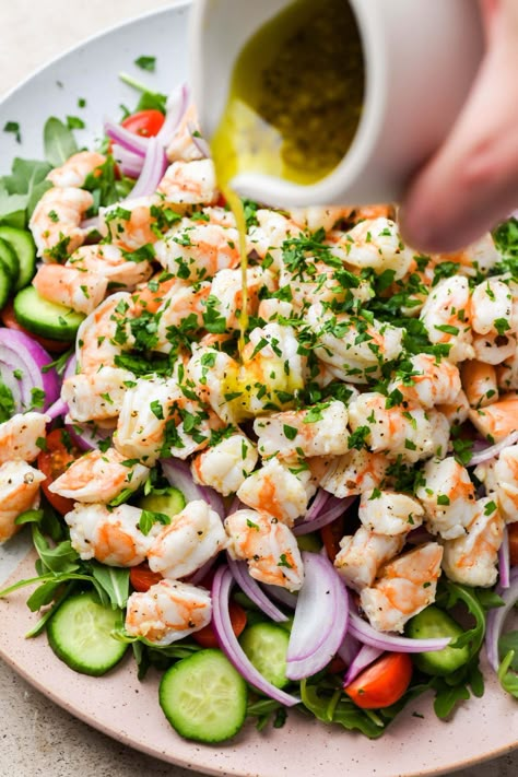 Pescetarian Recipes, Healthy Shrimp, 140 Pounds, Shrimp Salad, Healthy Salads, Healthy Nutrition, Summer Salads, Delicious Salads, Soup And Salad