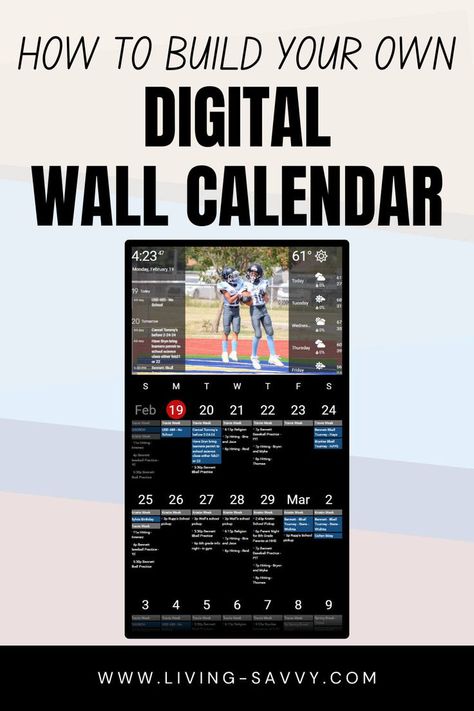 How To Build Your Own Digital Wall Calendar and Family Dashboard Family Digital Calendar, Digital Calendar Ideas, Organize Family Schedule, Electronic Calendar, Digital Wall Calendar, Diy Calendar Wall, Family Planner Wall, Chaotic Family, Home Command Center