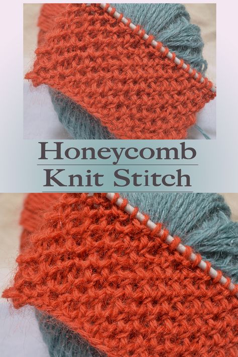 Honeycomb Knit Pattern, Knit Honeycomb Stitch, Honeycomb Knitting Pattern, Honeycomb Stitch Knitting, Knit Stitch Tutorial, Honeycomb Stitch, Basketweave Stitch, Knit Stitches, Knit Dishcloth