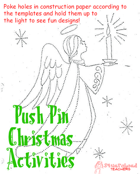 Christmas Printable Templates, Push Pin Art, Tin Can Lanterns, Christmas Art For Kids, Preschool Christmas Activities, Christmas Freebie, Pin Card, Christmas Kindergarten, Free Printable Art