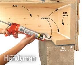 Seal sill plates and rim joists Home Insulation, Energy Saving Tips, Home Fix, Energy Conservation, Diy Home Repair, Home Repairs, Finishing Basement, Glue Gun, Basement Remodeling