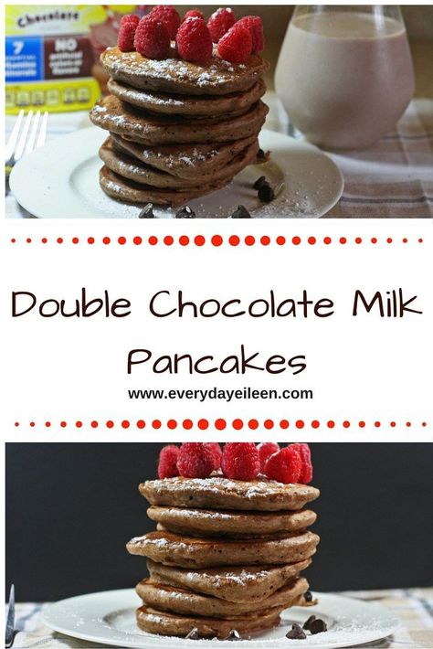 Double Chocolate Chip Pancakes prepared with Nestle Nesquik Chocolate Powder. A delicious way to start the day with these kid friendly pancakes! https://ooh.li/a71dd45 #ad #StirImagination Recipes With Nesquik Powder, Brunch Favorites, Milk Pancakes, Multicultural Recipes, Vegetarian Brunch, Cook Breakfast, Breakfast Inspiration, Cooking Breakfast, Pancake Breakfast